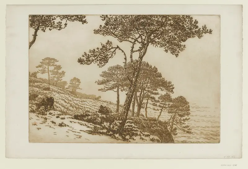 A misty morning landscape by Henri Rivière.