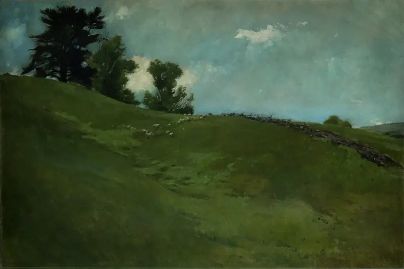 Landscape, Cornish, N.H. by John White Alexander, depicting gentle hills and a soft sky
