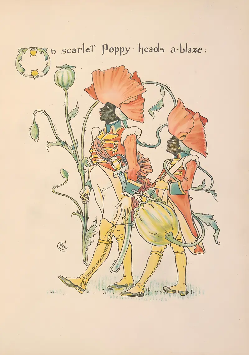 A vibrant depiction of flowers in a decorative style.