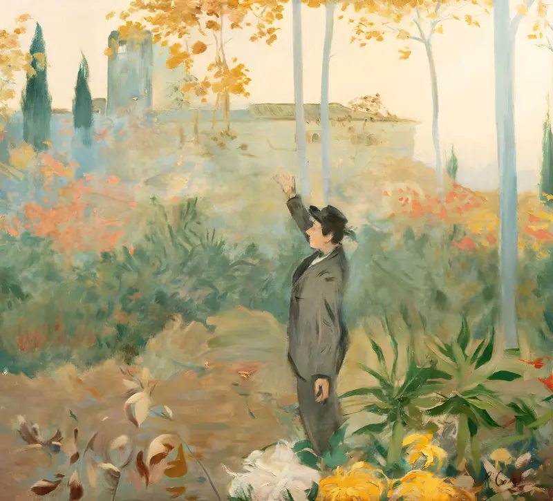 A landscape painting by Ramón Casas depicting the serene surroundings of Sant Benet de Bages.