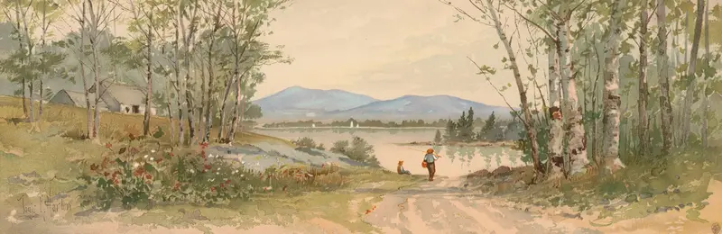 Landscape of hills in Blue Hills, Camden, Me. by Louis Kinney Harlow, oil painting