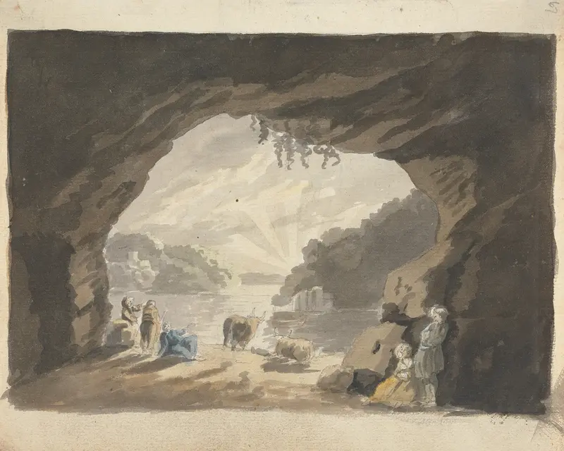Figures with animals in a Romanticism style by James Miller
