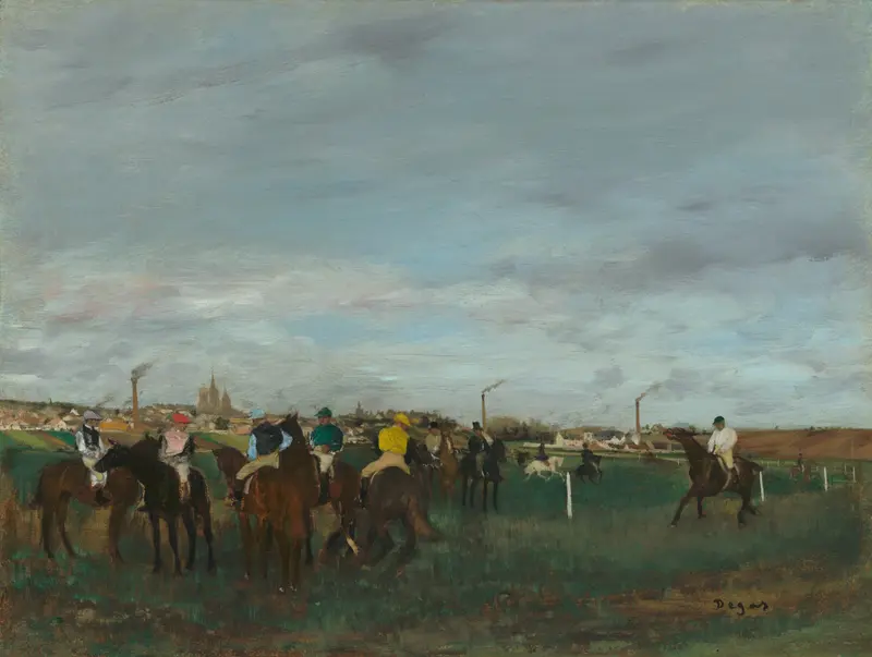 The Races by Edgar Degas, oil on canvas depicting racing horses in motion