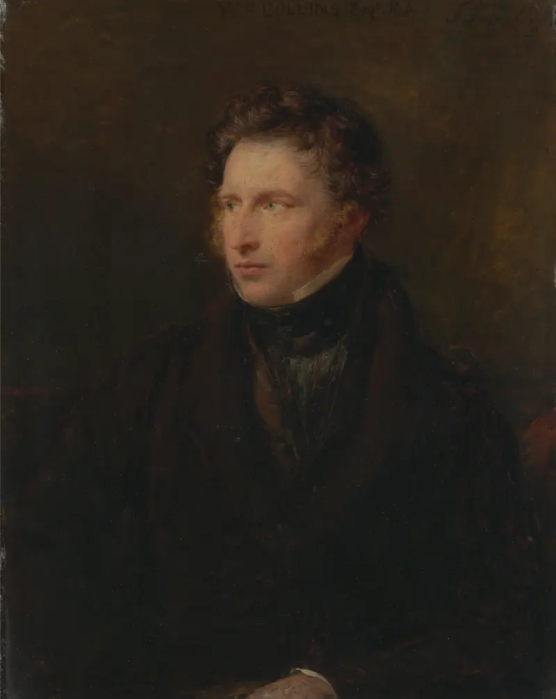 Portrait of William Collins, R.A. by John Linnell, depicting the artist in a thoughtful pose.