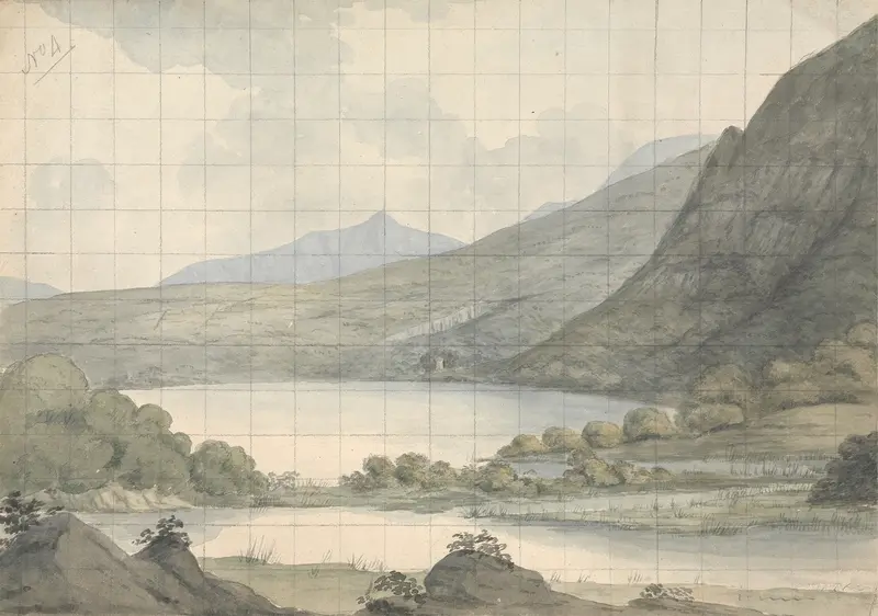 Turk Lake looking Across the River and Brikeen Island, oil on canvas by Isaac Weld
