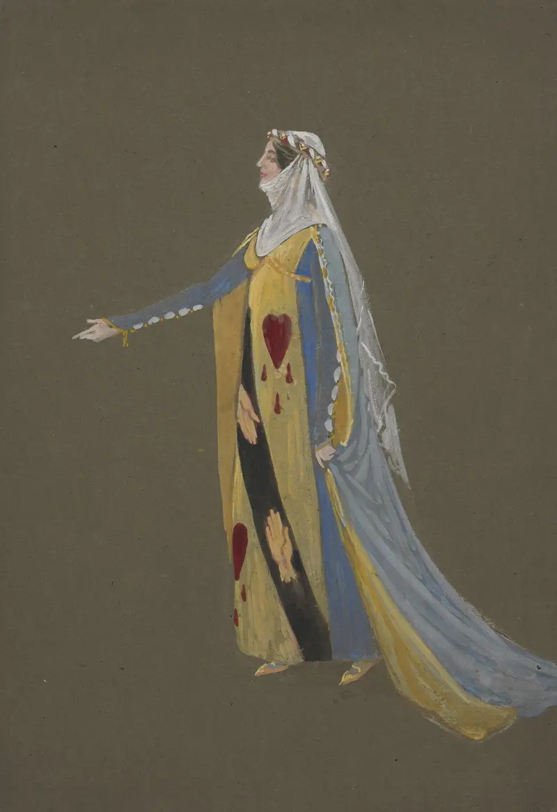 Walter Crane's 'Costume design' showcases intricate patterns and vibrant colors.