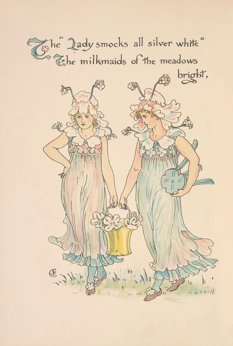A vibrant depiction of flowers in a decorative style by Walter Crane.