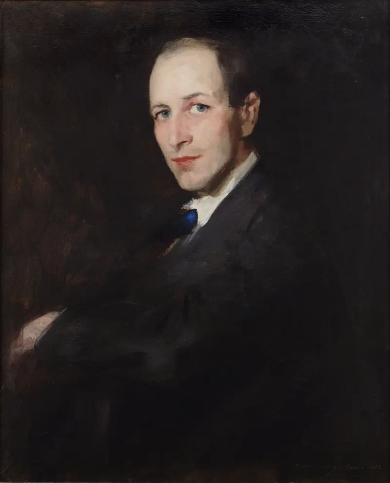 A portrait of George Wesley Bellows by Robert Henri.