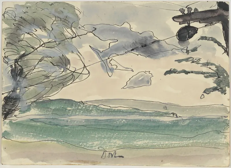 A serene landscape painting by Arthur Dove depicting Seneca Lake.