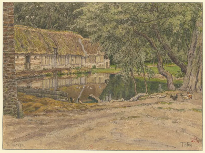 Landscape by Henri Rivière, Post-Impressionism, depicting a tranquil horizon with soft colors.