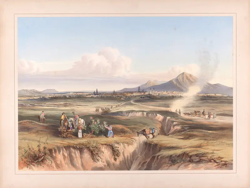 Landscape engraving by Daniel Thomas Egerton depicting hills and sky