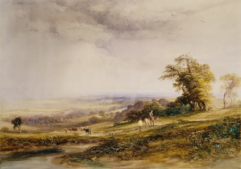 Landscape of Crowborough Hill by Copley Fielding, oil painting