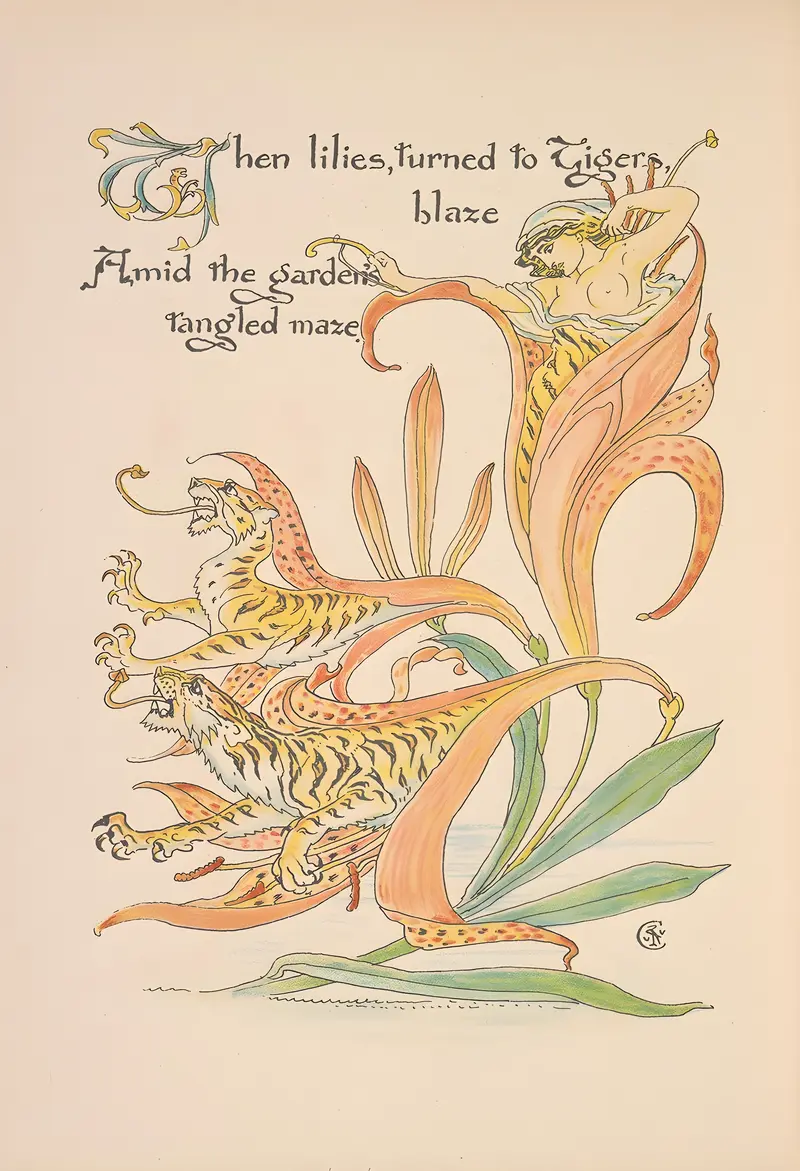 A vibrant depiction of flowers in a decorative style.