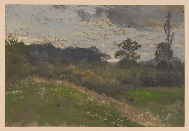 Blooming meadow near Jelcz by Adolf Dressler, oil on canvas depicting vibrant wildflowers and light.
