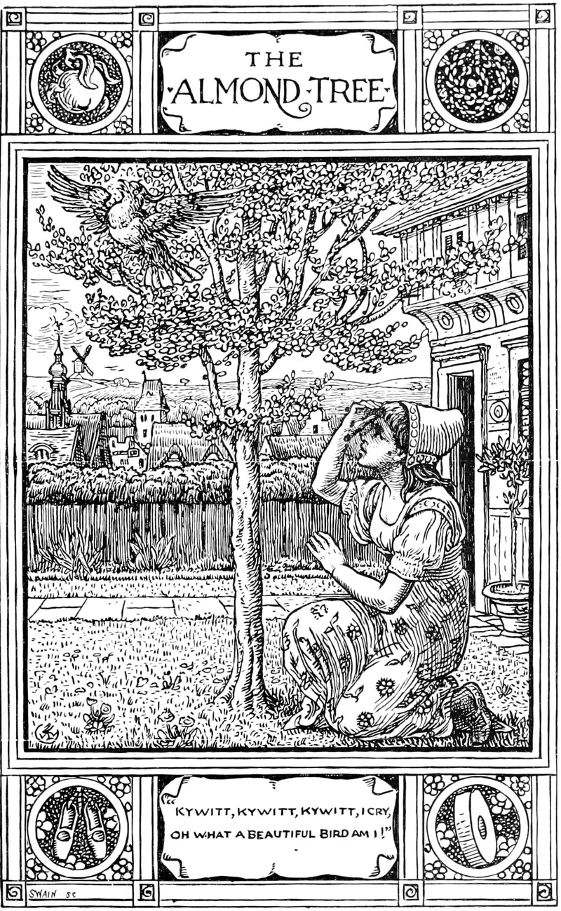 A beautiful painting of an almond tree by Walter Crane.