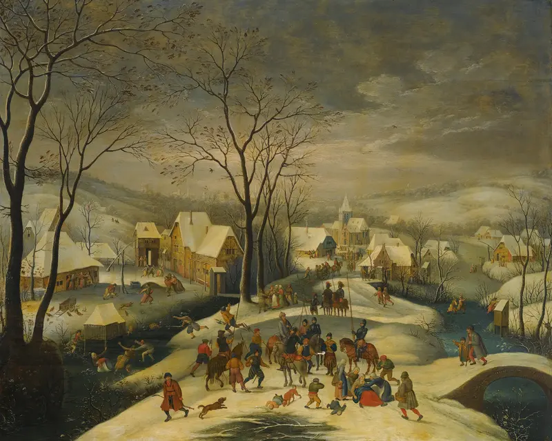The Massacre Of The Innocents by Jacob Grimmer, oil on canvas depicting anguished figures in chaos.