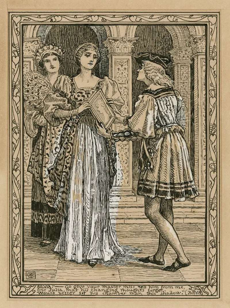 A portrait of a woman holding a letter, reflecting themes of love and longing.