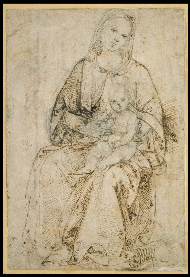 Raphael's 'Seated Madonna and Child' showcases a tender moment between mother and child.