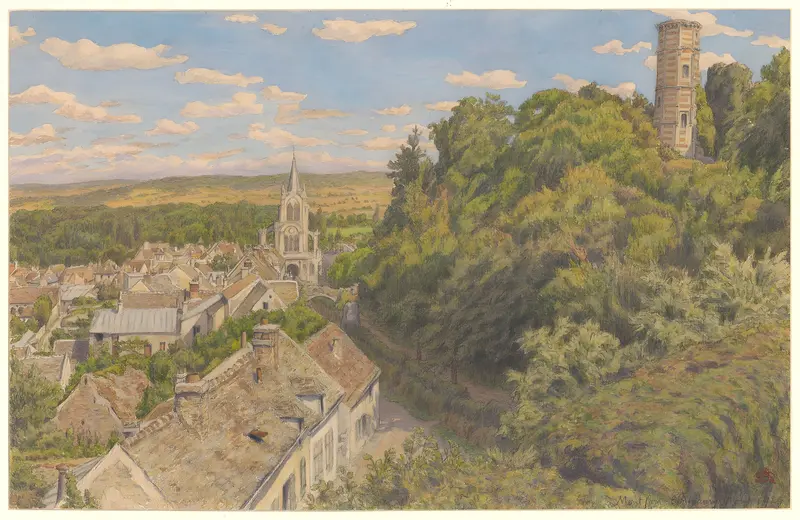 Henri Rivière's 'Montfort-l’Amaury' captures a serene landscape scene.