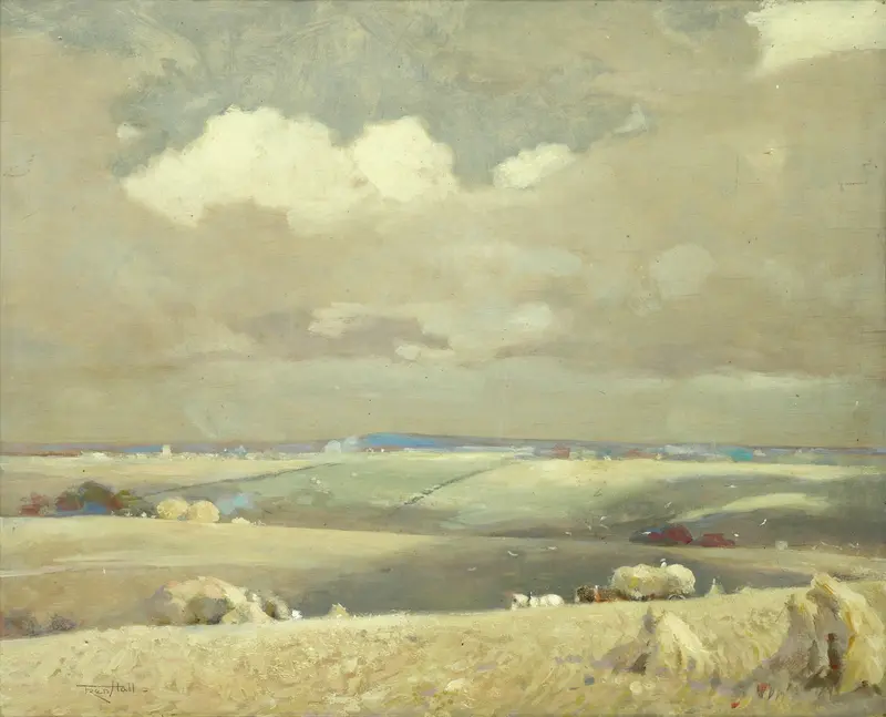 Cloud shadows in the Lambourne Vale by Frederick Hall, Impressionism