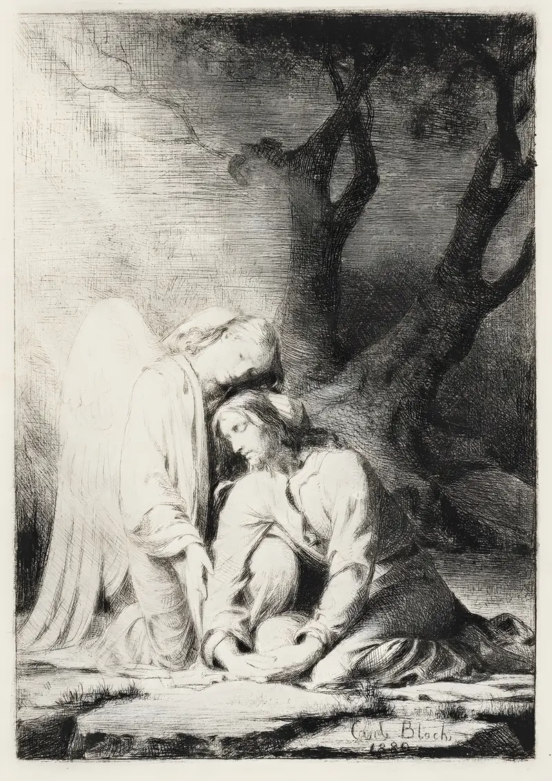 Carl Bloch's 'Christ in the Garden of Gethsemane' captures a moment of deep spiritual struggle.