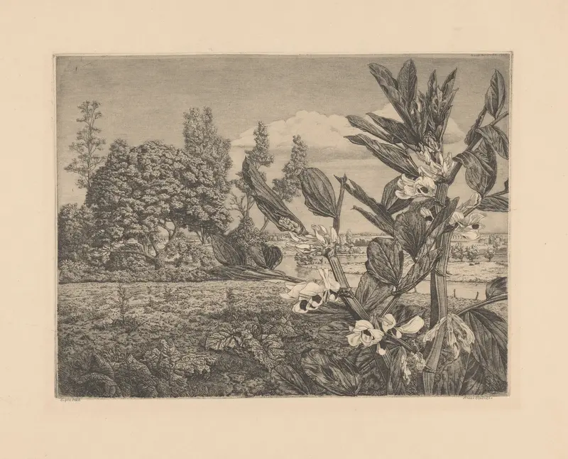 Landschap met bloemen by Arend Hendriks, oil on canvas depicting vibrant flowers in a landscape