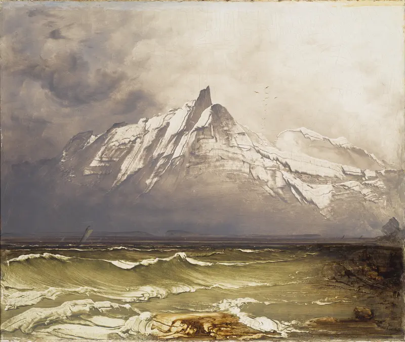 Marine landscape of northern sea by Peder Balke, oil painting
