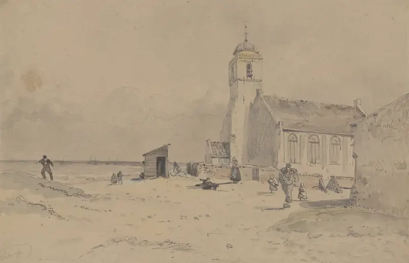 Marine scene depicting waves and light reflections, oil painting by Willem Anthonie van Deventer