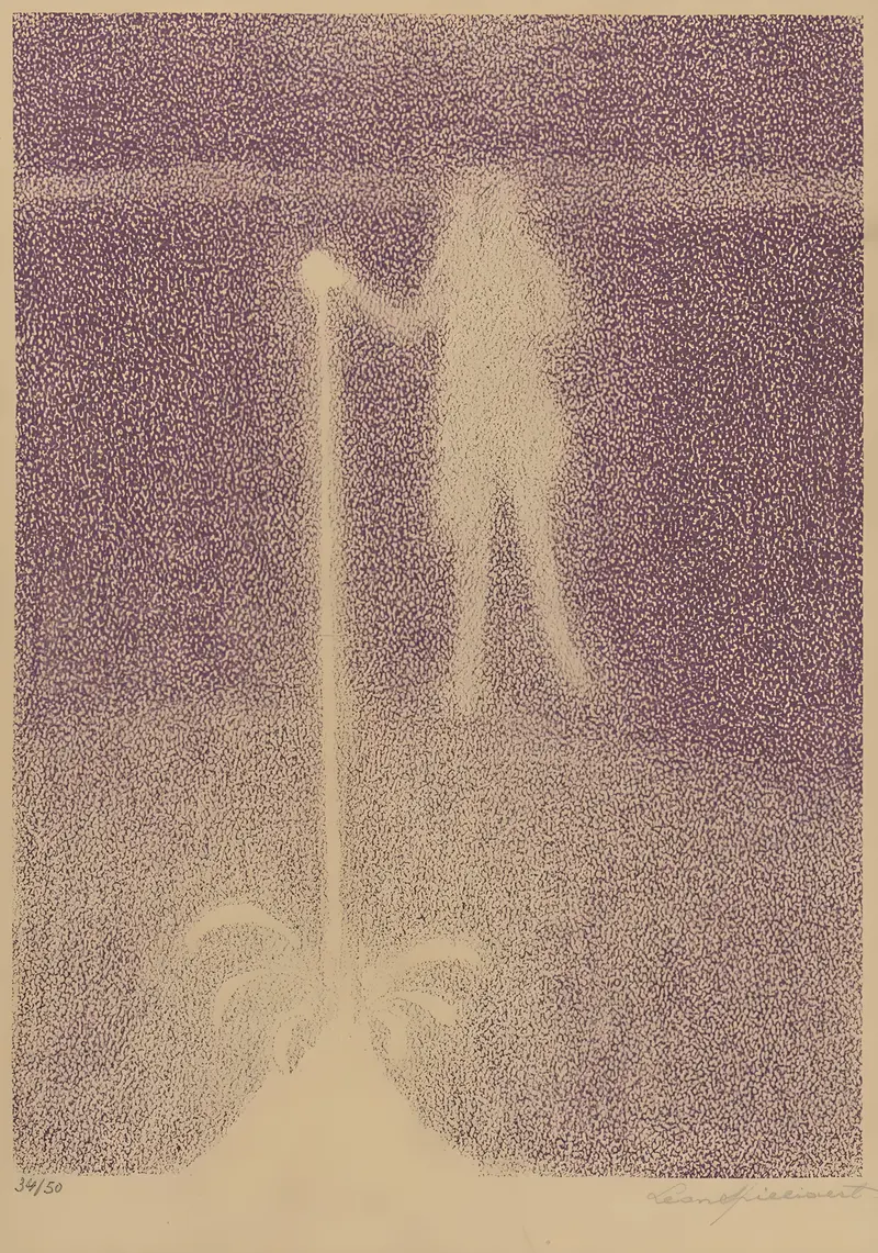 Léon Spilliaert's 'The Appearance' features a mysterious figure in a haunting landscape.