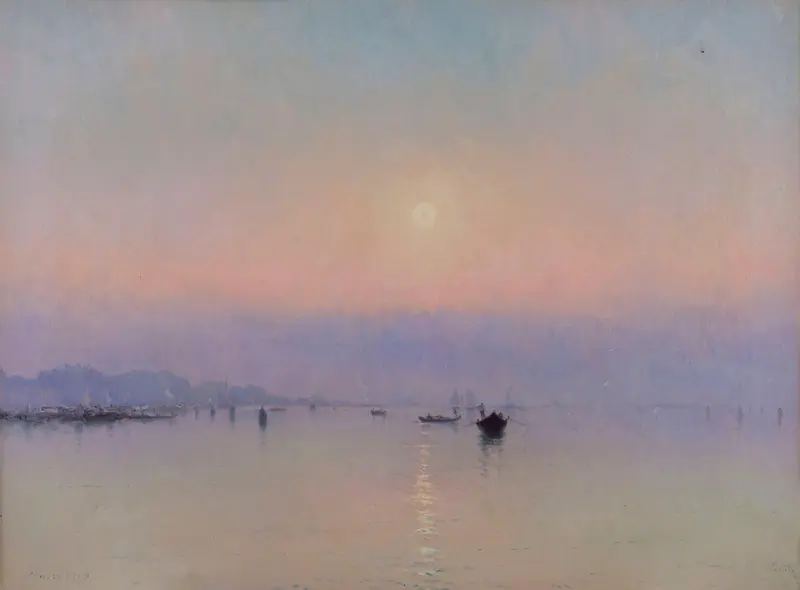 Landscape with violet tones, oil painting by Marie-Joseph-Leon Clavel