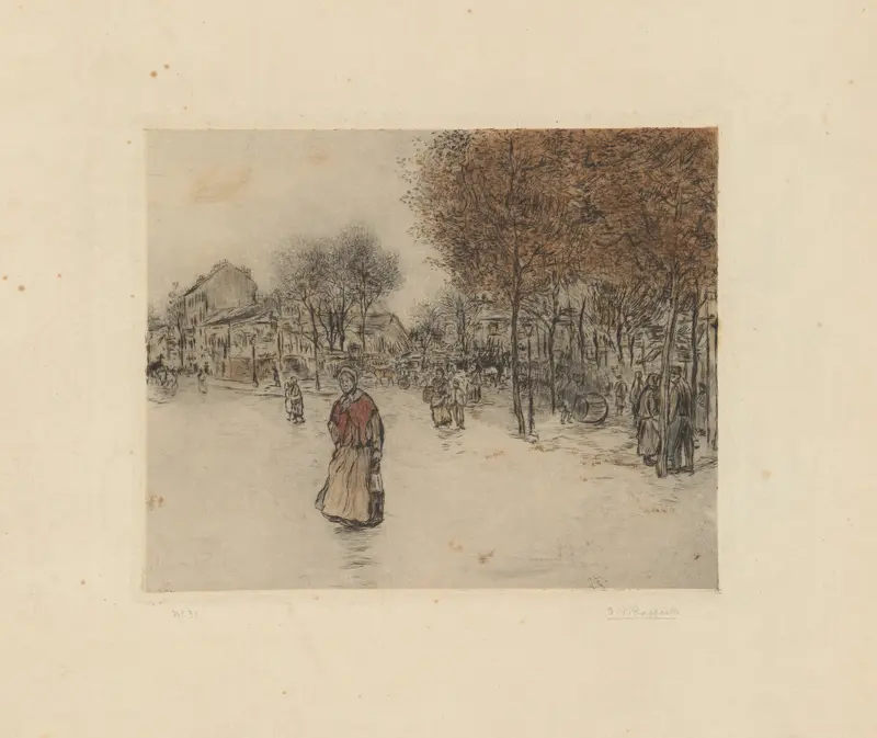 Landscape with a road and soft hues, by Jean François Raffaëlli, oil painting.