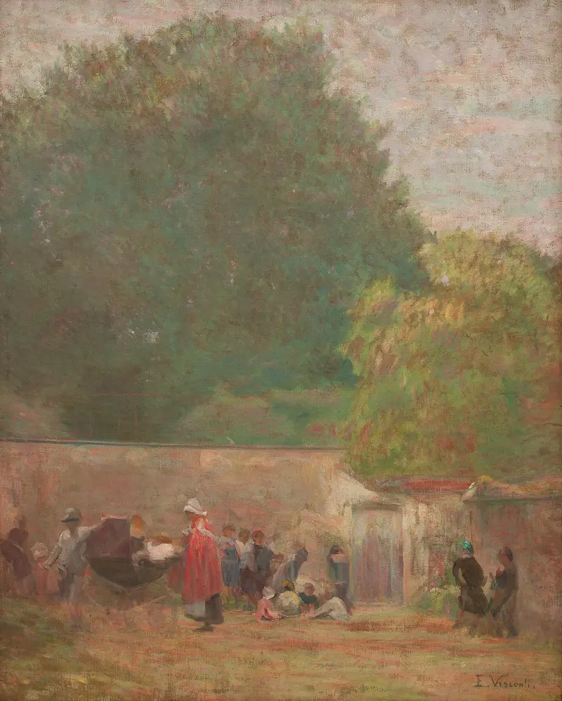 Religious scene depicting Saint Hubert, oil painting by Eliseu Visconti