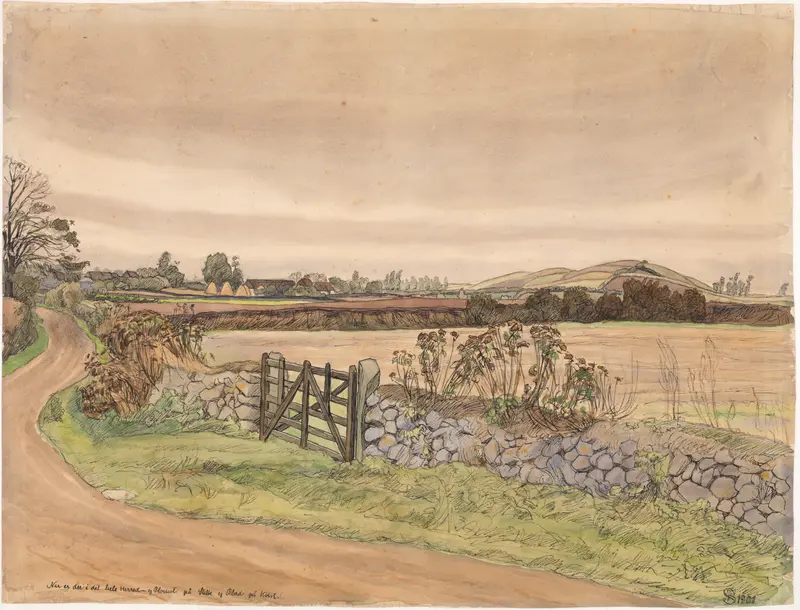 Efterårslandskab by Fritz Syberg, oil painting depicting vibrant autumn trees and foliage