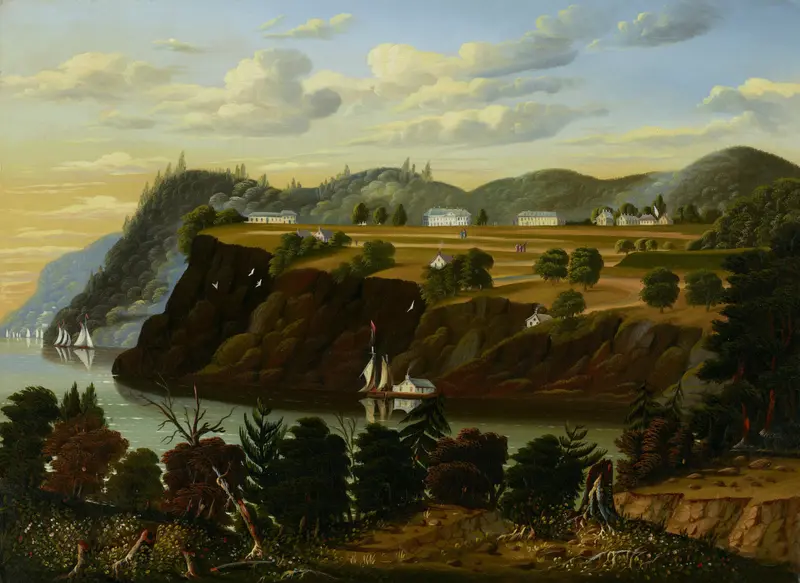 Landscape with a river and hills, oil painting by Thomas Chambers