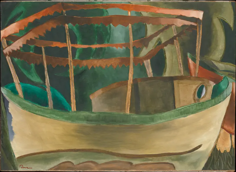 Arthur Dove's 'Fishboat' captures a serene marine scene.