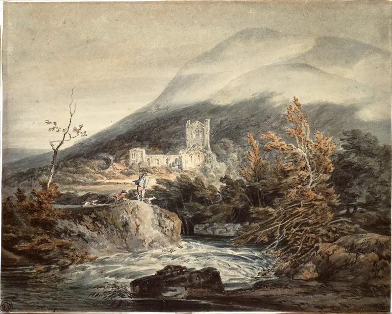 Llanthony Abbey landscape by Joseph Mallord William Turner, oil on canvas