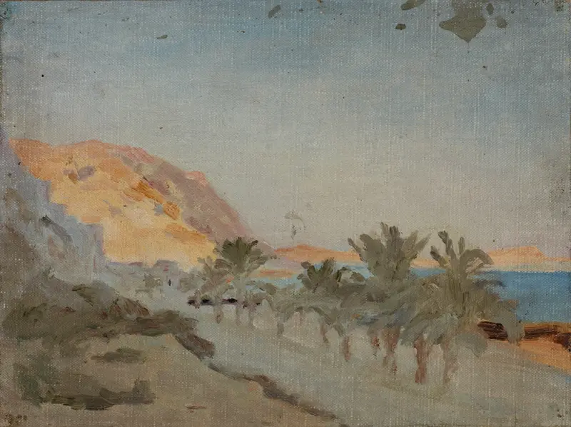 A vibrant landscape painting depicting the beauty of Alicante, Spain.
