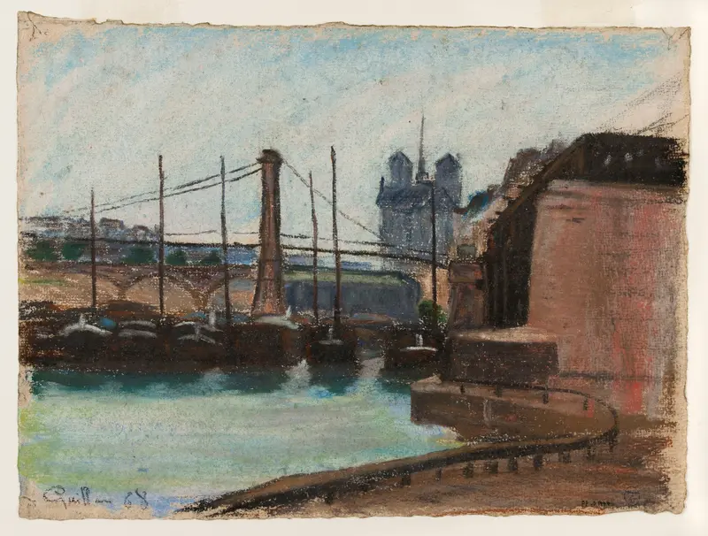 Le Pont d’Austerlitz by Armand Guillaumin, oil painting depicting a bridge over a river.