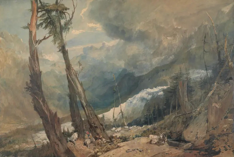 Landscape of Mer de Glace, oil painting by Joseph Mallord William Turner