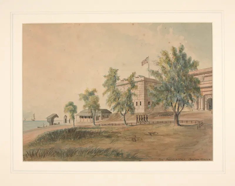 Landscape of Fort Independence in Boston Harbor, oil on canvas by Benjamin Champney