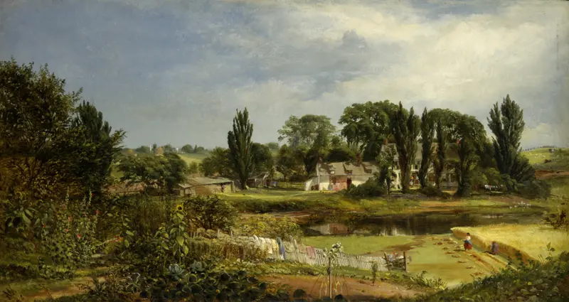 Oil painting by Andrew W. Warren depicting rolling hills and golden light