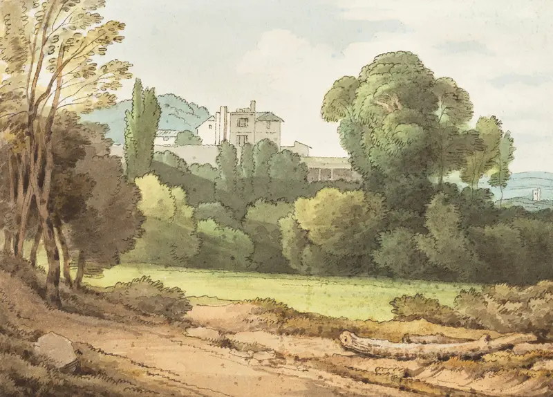 Landscape of The Cot in Alphington, Devon by John White Abbott, oil painting
