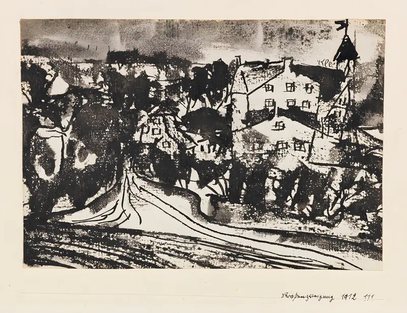 Paul Klee's 'Straßenverzweigung (bei aufgeweichtem Boden)' features a unique landscape composition.