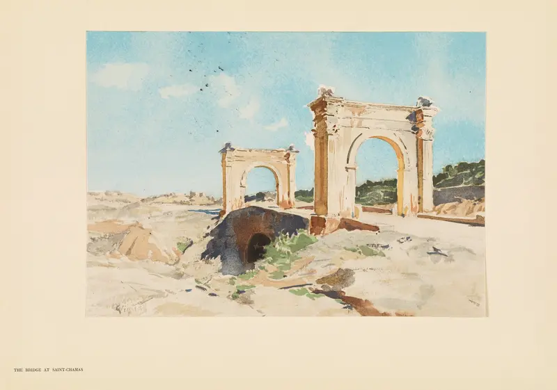 The bridge at Saint-Chamas by Pierre Vignal, impressionism, depicts a bridge over a river with sunlight on stones.