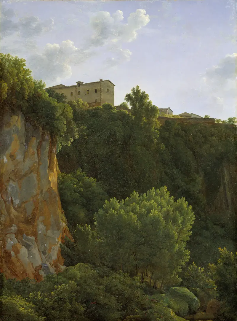 Gorge at Cività Castellana, oil on canvas by Jean-Joseph-Xavier Bidauld