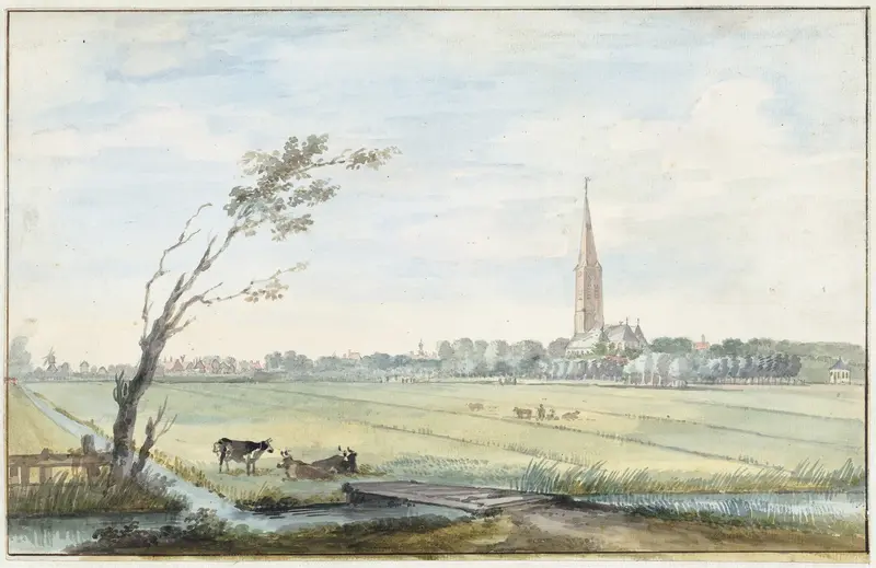 Landscape of Het dorp ‘s-Gravezande, oil on canvas by Aert Schouman