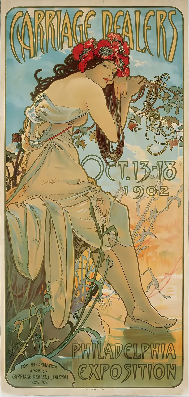 Alphonse Mucha's 'Carriage Dealers' captures the essence of early 20th-century commerce.