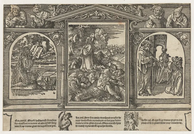 Religious etching by Jacob Cornelisz van Oostsanen depicting Christ in contemplation, 1525-1530