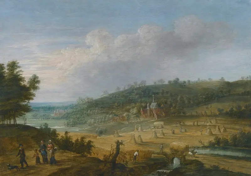 Landscape with lush greenery, oil on canvas by Lucas van Uden