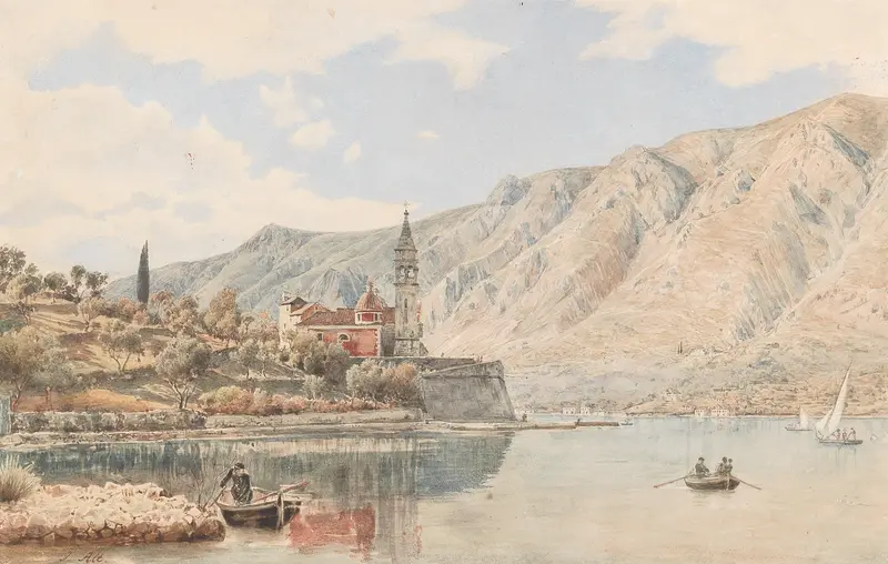 Landscape of Monte Pellegrino by Jakob Alt, oil on canvas